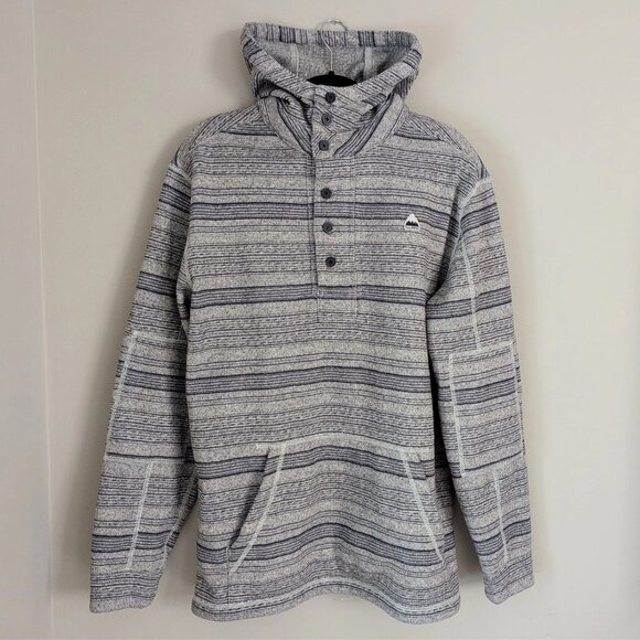 BURTON Hoodie Men's L Gray Pullover Kangaroo Pocket Snowboard - Picture 1 of 8